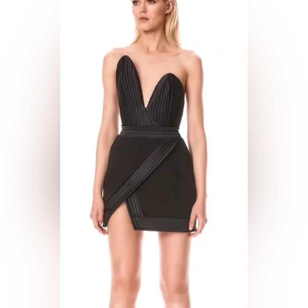 Zhivago I Take The Dice Strapless Black Mini Dress